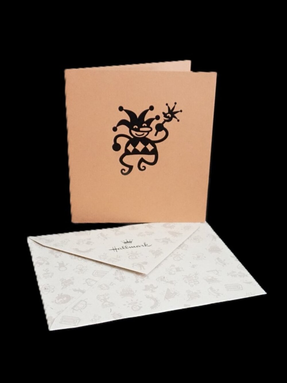 Vintage Hallmark Impromptu Jester Wanna Fool Around Note Greeting Card